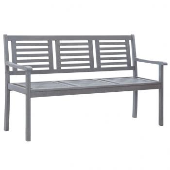 ARDEBO.de - Gartenbank 3-Sitzer 150 cm Grau Massivholz Eukalyptus