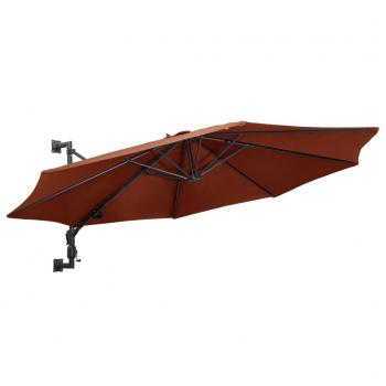 ARDEBO.de - Sonnenschirm Wandmontage mit Metallmast 300 cm Terracotta-Rot