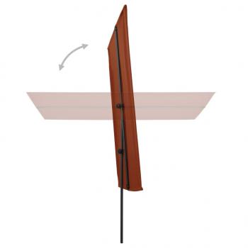 Sonnenschirm mit Aluminium-Mast 180 x 110 cm Terracotta-Rot 