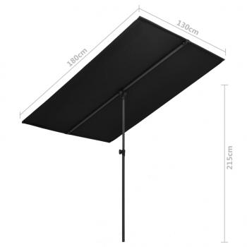 Sonnenschirm mit Aluminium-Mast 180 x 110 cm Schwarz 