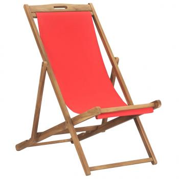 Strandstuhl Klappbar Massivholz Teak Rot