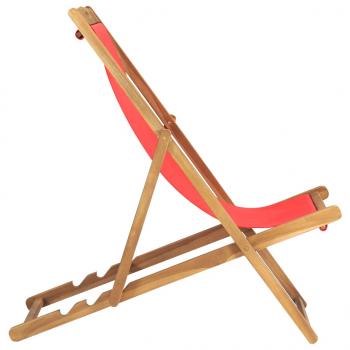 Strandstuhl Klappbar Massivholz Teak Rot