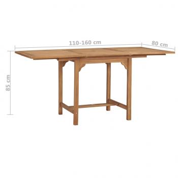 Gartentisch Ausziehbar (110-160)x80x75 cm Massivholz Teak