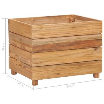 Hochbeet 50x40x38 cm Teak Altholz und Stahl