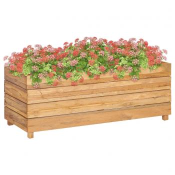 ARDEBO.de - Hochbeet 100x40x38 cm Teak Altholz und Stahl