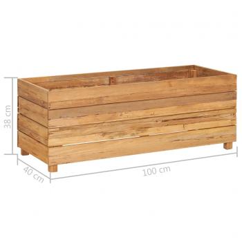 Hochbeet 100x40x38 cm Teak Altholz und Stahl