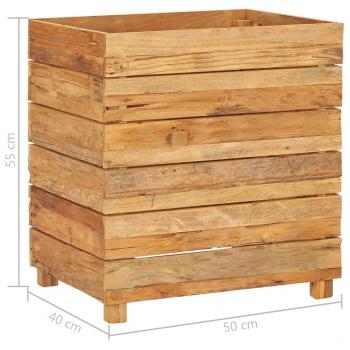 Hochbeet 50x40x55 cm Teak Altholz und Stahl