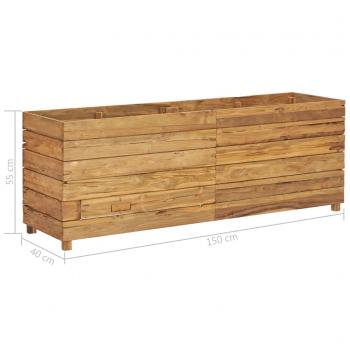 Hochbeet 150x40x55 cm Teak Altholz und Stahl