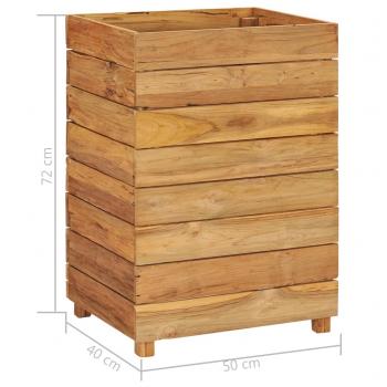 Hochbeet 50x40x72 cm Teak Altholz und Stahl