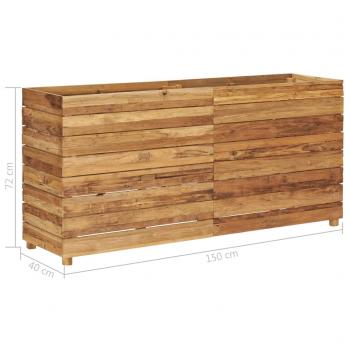 Hochbeet 150x40x72 cm Teak Altholz und Stahl