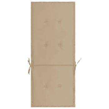 Gartenstuhlauflagen für Hochlehner 4Stk. Beige 120x50x3cm Stoff