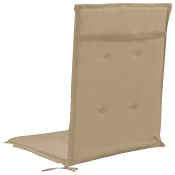 Gartenstuhlauflagen für Hochlehner 4Stk. Beige 120x50x3cm Stoff