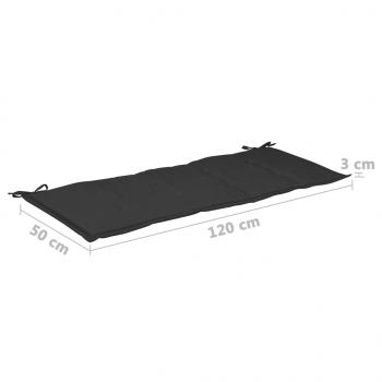 Gartenbank-Auflage Schwarz 120x50x3 cm Oxford-Gewebe