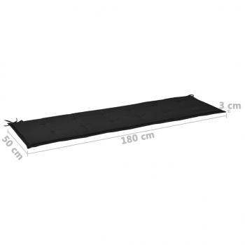 Gartenbank-Auflage Schwarz 180x50x3 cm Oxford-Gewebe