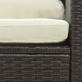 5-tlg. Garten-Lounge-Set mit Auflagen Poly Rattan Braun