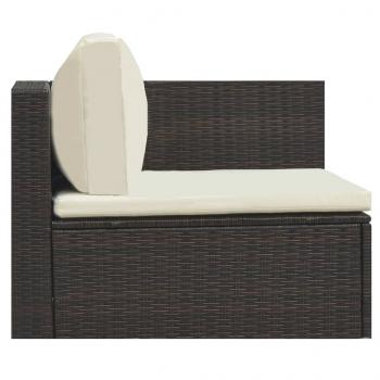 5-tlg. Garten-Lounge-Set mit Auflagen Poly Rattan Braun