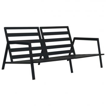 4-tlg. Outdoor-Lounge-Set mit Kissen Aluminium Dunkelgrau