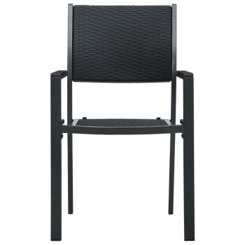 Gartenstühle 2 Stk. Schwarz Kunststoff Rattan-Optik