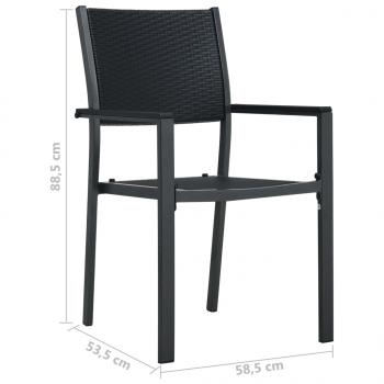 Gartenstühle 2 Stk. Schwarz Kunststoff Rattan-Optik