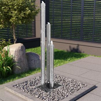 ARDEBO.de - Gartenbrunnen Silbern 48x34x153 cm Edelstahl