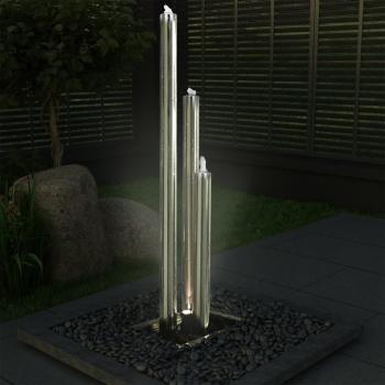 Gartenbrunnen Silbern 48x34x153 cm Edelstahl