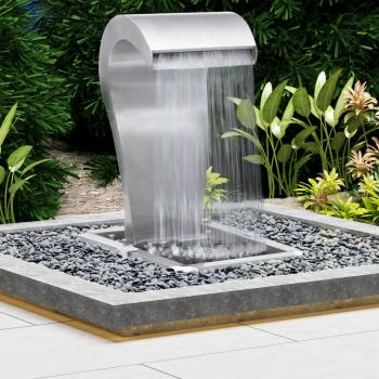 ARDEBO.de - Garten-Wasserfall Silbern 52,4x34,2x82 cm Edelstahl