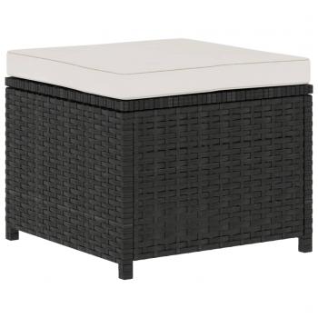 5-tlg. Garten-Lounge-Set mit Auflagen Poly Rattan Schwarz