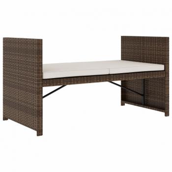 5-tlg. Garten-Lounge-Set mit Auflagen Poly Rattan Braun