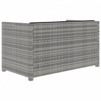 5-tlg. Garten-Lounge-Set mit Auflagen Poly Rattan Grau