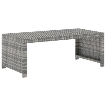 5-tlg. Garten-Lounge-Set mit Auflagen Poly Rattan Grau