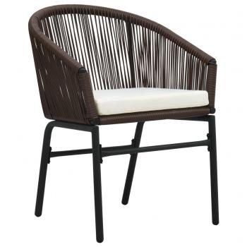 Gartenstühle 2 Stk. Braun PE-Rattan