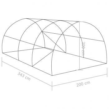 Gewächshaus 6,86 m² 3,43x2x2 m