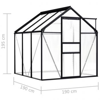 Gewächshaus Anthrazit Aluminium 3,61 m²