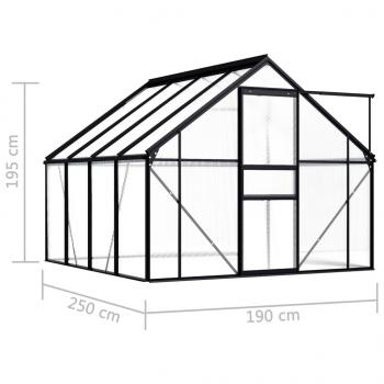 Gewächshaus Anthrazit Aluminium 4,75 m²