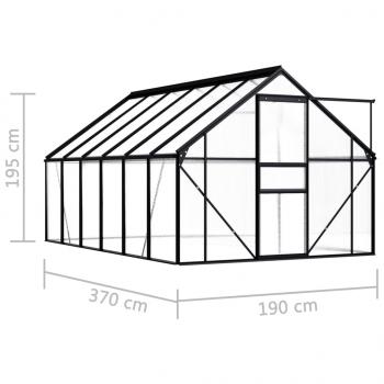 Gewächshaus Anthrazit Aluminium 7,03 m²