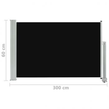 Ausziehbare Seitenmarkise 60×300 cm Schwarz