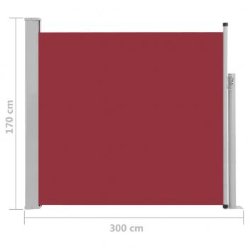 Ausziehbare Seitenmarkise 170×300 cm Rot