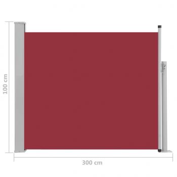 Ausziehbare Seitenmarkise 100x300 cm Rot