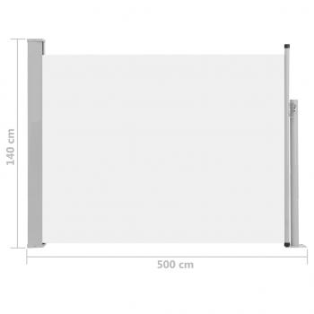 Ausziehbare Seitenmarkise 140×500 cm Creme