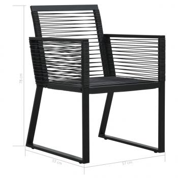 Gartenstühle 2 Stk. Schwarz PVC Rattan