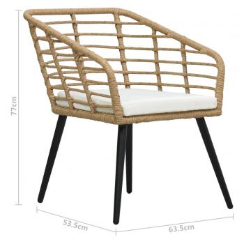 3-tlg. Bistro-Set Poly Rattan Eiche