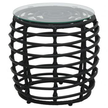 3-tlg. Bistro-Set Poly Rattan Schwarz