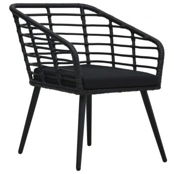 3-tlg. Bistro-Set Poly Rattan Schwarz