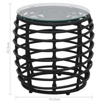 3-tlg. Bistro-Set Poly Rattan Schwarz