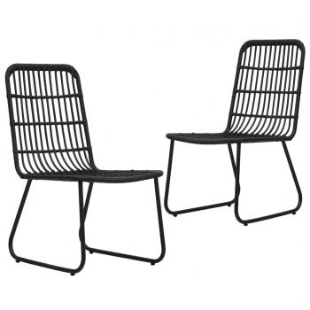 ARDEBO.de - Gartenstühle 2 Stk. Poly Rattan Schwarz