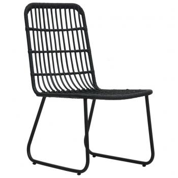 Gartenstühle 2 Stk. Poly Rattan Schwarz