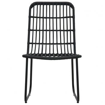 3-tlg. Bistro-Set Poly Rattan Schwarz