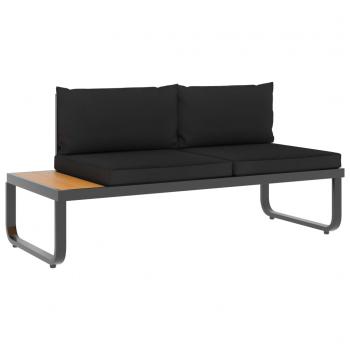 4-tlg. Garten-Ecksofa-Set mit Auflagen Aluminium und WPC