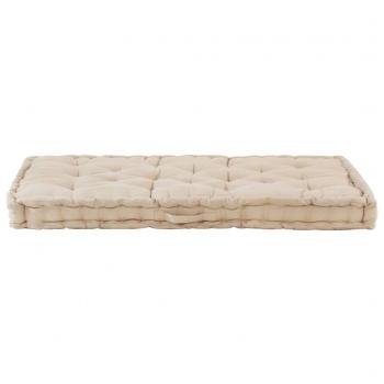 Palettenkissen Baumwolle 120×80×10 cm Beige