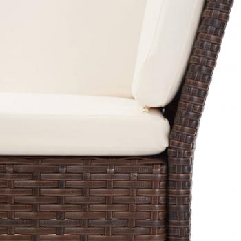 6-tlg. Garten-Lounge-Set mit Auflagen Poly Rattan Braun